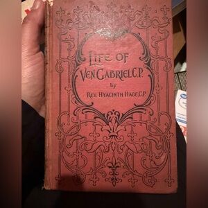 Ornate Red Clothbound Religious Biography Book